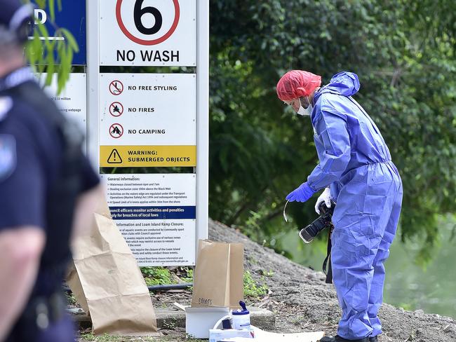 A crime scene has been set up at the Loam Island Boat ramp in Rasmussen, Townsville, after a woman was assaulted early Monday morning. PICTURE: MATT TAYLOR.