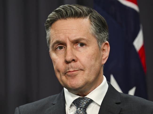 CANBERRA, Australia - NewsWire Photos - October 29, 2024: Minister for Health and Aged Care Mark Butler holds a press conference on the results of the Covid inquiry with Federal Treasurer Jim Chalmers at Parliament House in Canberra. Picture: NewsWire / Martin Ollman