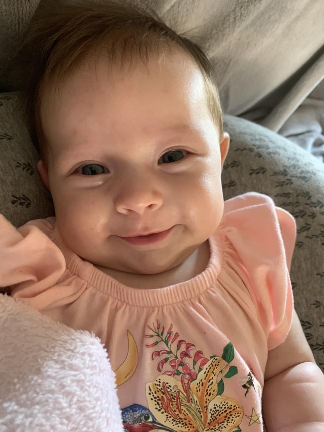 Ella Blakemore ... I’m happy because I’ve just been naughty! Picture: Mum