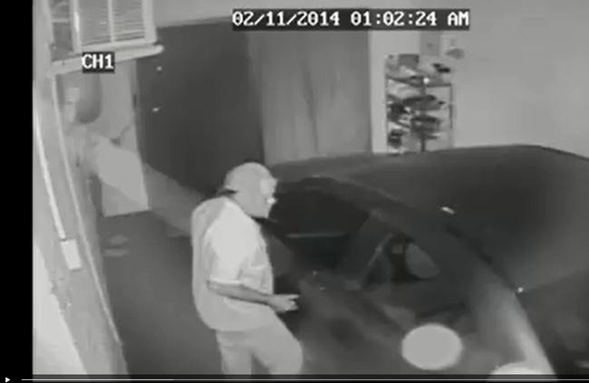 CCTV footage from a Hyde Park home captures the moment a thief tries to steal a car in 2014.