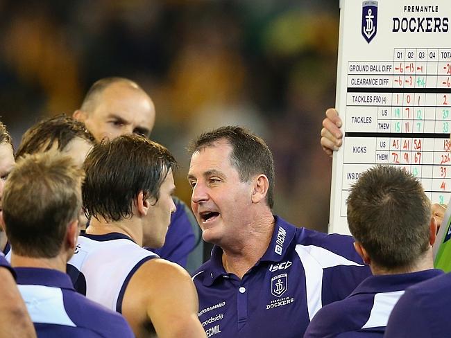 Always a stickler for detail, Ross Lyon’s Fremantle have run the closest to the interchange cap this year. Photo by Quinn Rooney