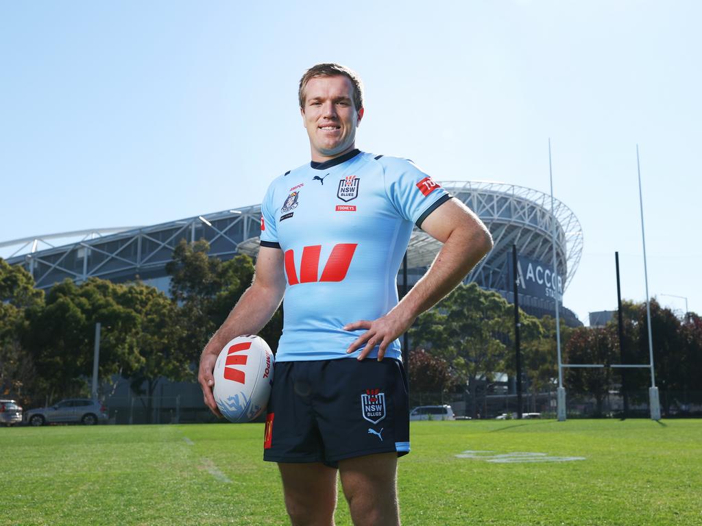 Embargoed for The Daily Telegraph 28.5.2024 Jake Trbojevic. Westpac NSW Blues open media day. Full State of Origin team photo. Picture: Rohan Kelly