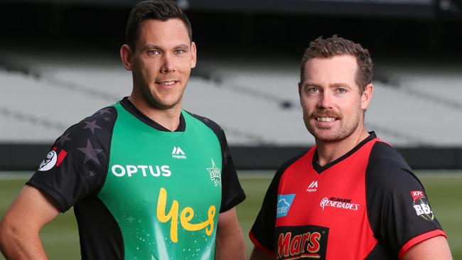 Sport.Cricket Liftout.Scott Boland of the Melbourne Stars and Jon Holland of the Melbourne Renegades face off for their upcoming battle. Picture : Ian Currie