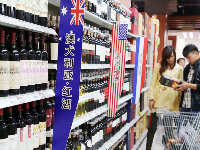 The range of Australian wines on offer at Chinese supermarkets may be affected by the introduction of new tariffs.