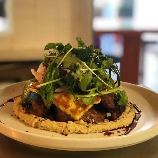 Smolt Kitchen's fried pinkeyes, with hummus, halloumi, radicchio, vincotto, za’tar, is a big crowd pleaser. Picture: Supplied