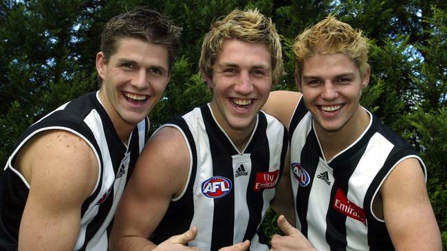 Jason, Travis and Cameron Cloke after Travis was drafted by Collingwood.