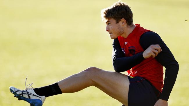 Kade Chandler fired up forward for the Demons. Picture: Jonathan Ng