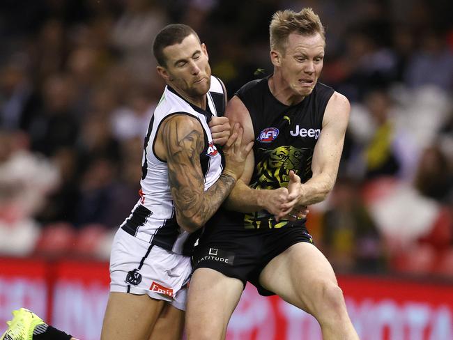 Howe was back in action against Richmond during the Magpies’ pre-season game. Picture: Michael Klein