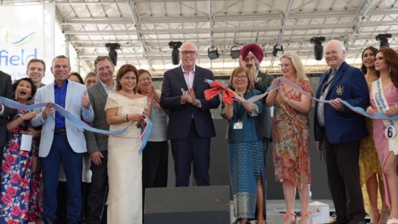 Peter Dutton attending the 33rd Grand Philippine Festival in Fairfield last year. Picture: Instagram