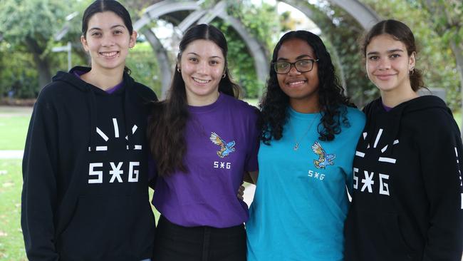 Taylah Ung, Tiarna Rae, Grace Miller and Ashleigh Ung of the Marliya Choir will perform at the Munro Martin Parklands as part of the Cairns Indigenous Art Fair. Picture: Sandhya Ram