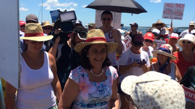 Opposition leader Annastacia Palaszczuk at the Claim Our Broadwater Day. Pic: Andrew Potts