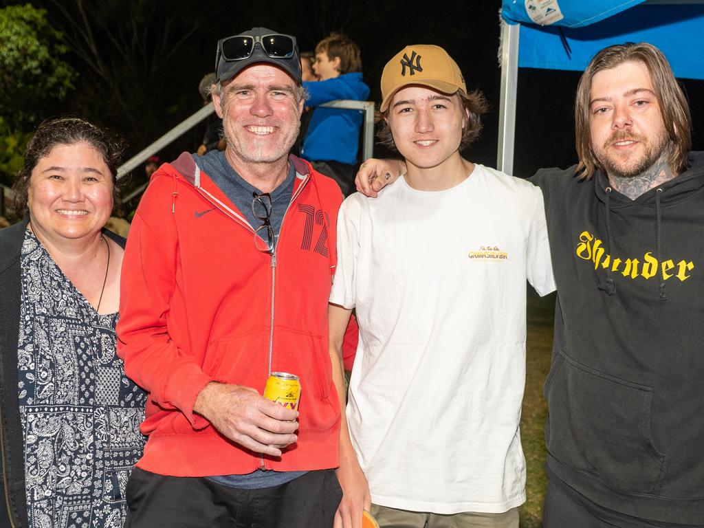I-Nah Baynes, Damian Baynes, Oscar Baynes and Scott Markovic at Rumble On The Reef Sugar Bowl Skatepark Saturday 23 September 2023 Picture:Michaela Harlow