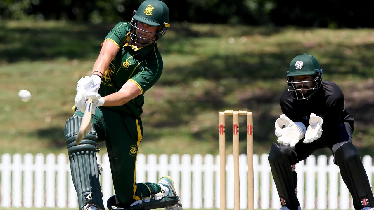 Premier - Northcote’s Josh Sundberg goes bang. Picture: Andy Brownbill