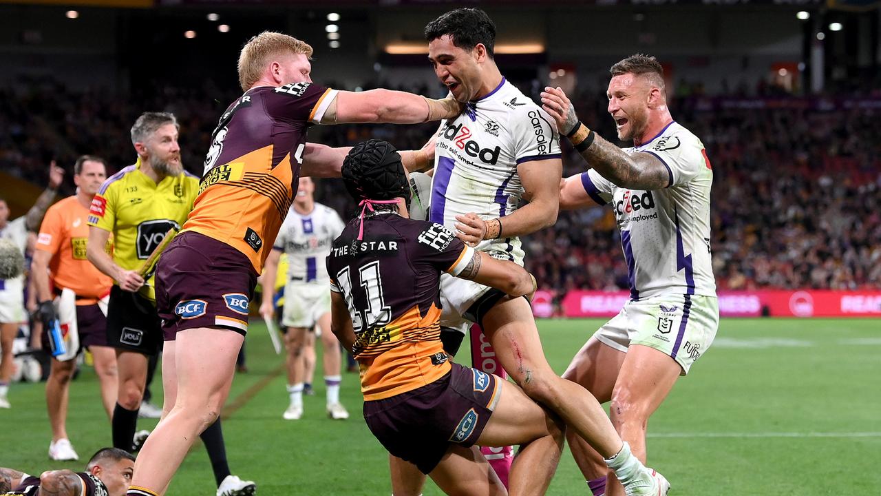 Brisbane Broncos blitz Melbourne Storm to reach NRL preliminary