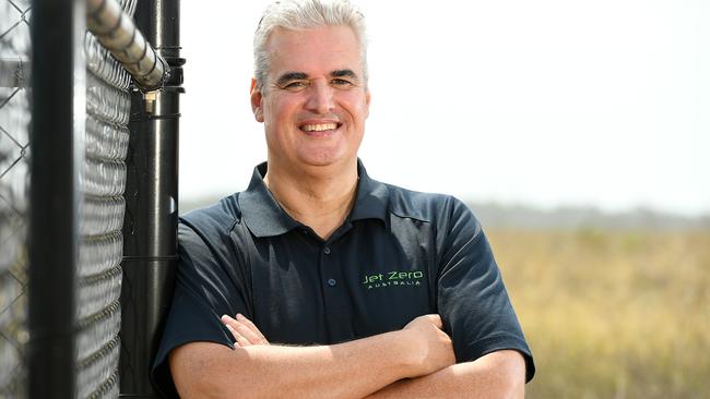 Ed Mason CEO Jet Zero Australia, at the announcement of state and federal funding for Jet Zero's Sustainable Aviation Fuel project in Townsville. Picture: Shae Beplate.