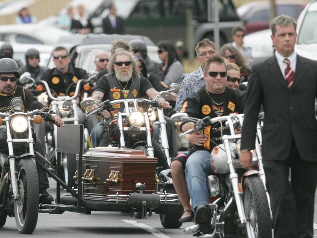 The funeral procession for Ross Brand in Geelong.