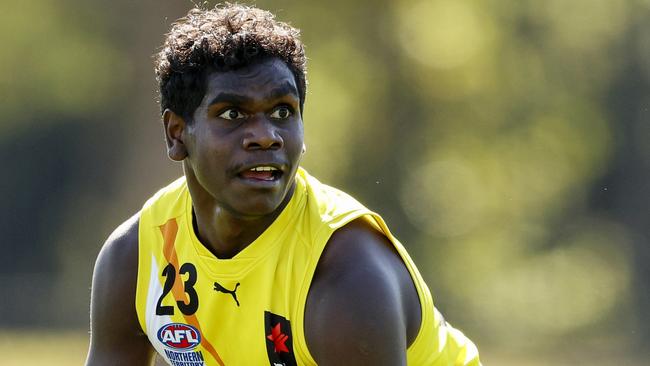 Antonio James is a NT Thunder star on the rise. Photo: AFL Photos.