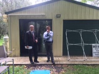 Federal police at the Ashby property.