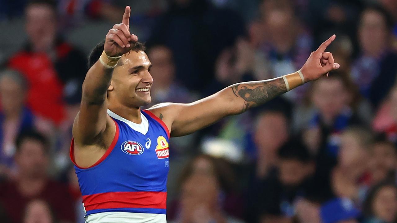 No Jamarra Ugle-Hagan for the Western Bulldogs this weke. (Photo by Quinn Rooney/Getty Images)