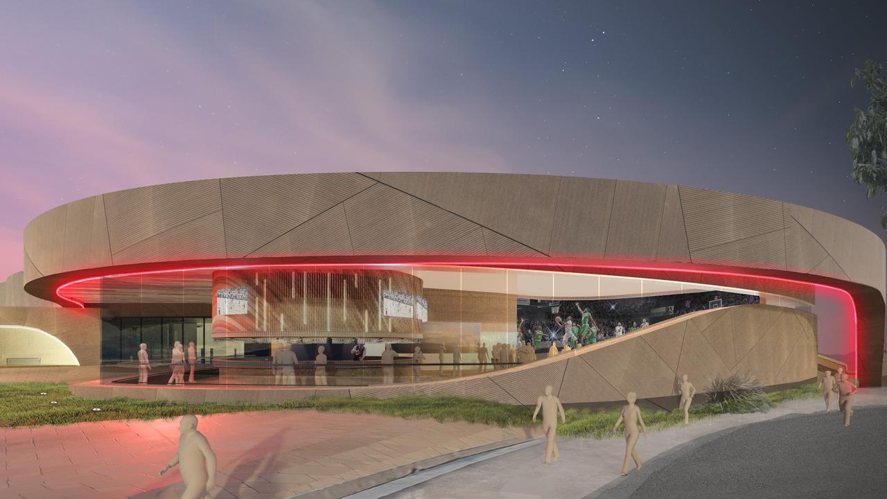 An artist’s impression of the renovations to be undertaken on the Derwent Entertainment Centre ahead of it hosting NBL basketball games. Picture: SUPPLIED