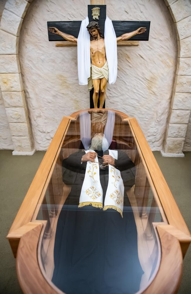 More than 10,000 flocked to St Charbel’s in Punchbowl for the arrival of a tomb carrying a replica of the Lebanese saint’s body dressed in a priestly robe he once wore.