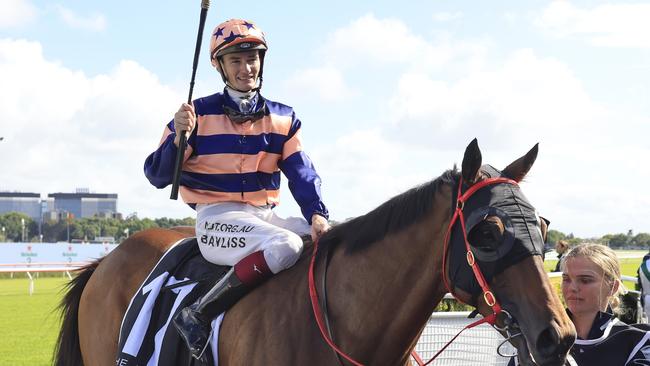 Regan Bayliss (pictured) rides Rifles for trainer Brett Partelle. Picture: Getty Images