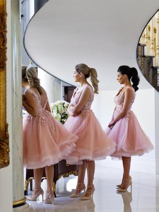 The bridesmaids watch on. Picture: Jenny Evans