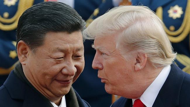 Donald Trump with Xi Jinping at the Great Hall of the People in Beijing in 2017. Picture; AP.