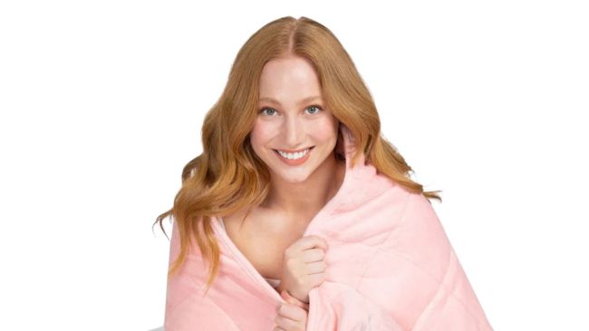 Pretty in pink: The Oodie has a range of gorgeous weighted blankets. Picture: The Oodie