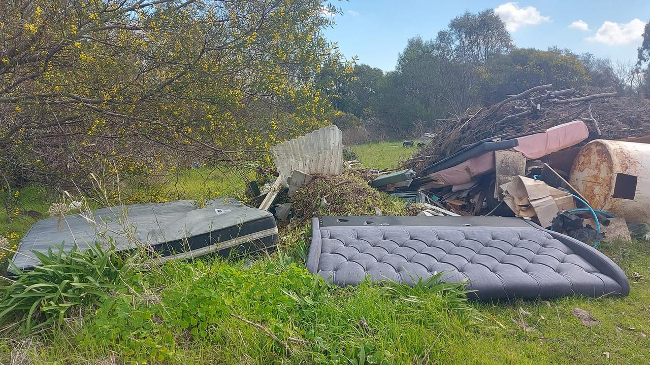 Remnants of a bed were located among the dumped materials. Picture: Facebook.