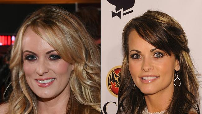 Stormy Daniels, left, and Karen McDougal. Pictures: AFP