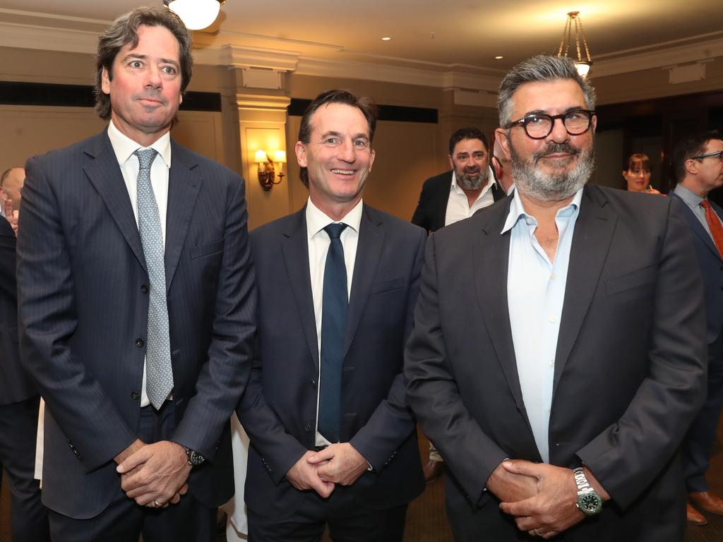 The last three AFL CEO’s. Picture: David Crosling