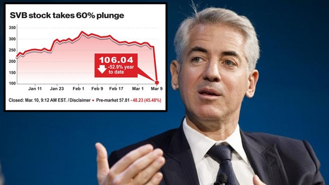 Bill Ackman, the founder and CEO of Pershing Square Capital Management in Manhattan, predicted the lack of government intervention to guarantee SVB funds would lead to an economic collapse. Picture: Getty