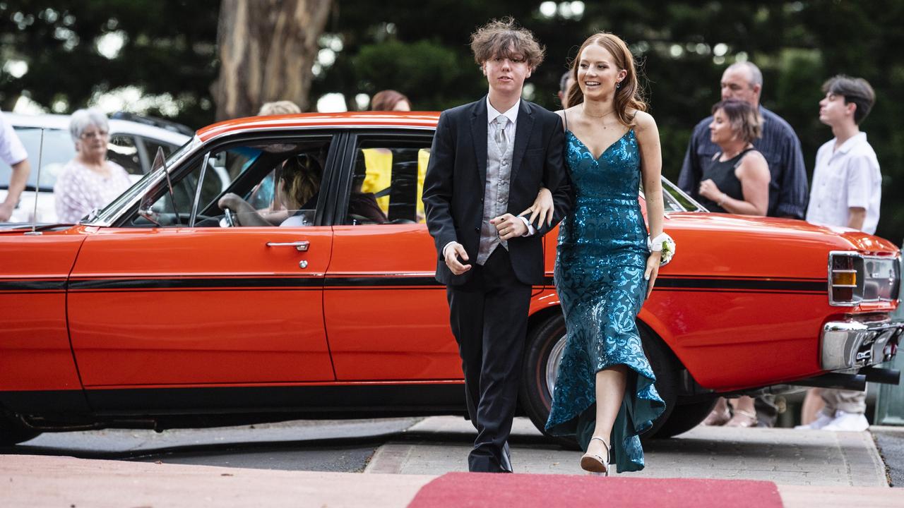 Jake McGinty and partner Claire Scrivenor at St Mary's College formal at Picnic Point, Friday, March 24, 2023. Picture: Kevin Farmer