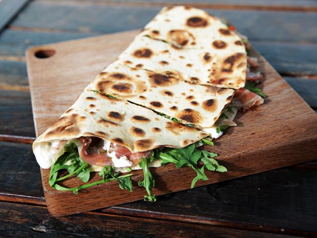 Smoked ham provolone piadina from La Piadina, Bondi.