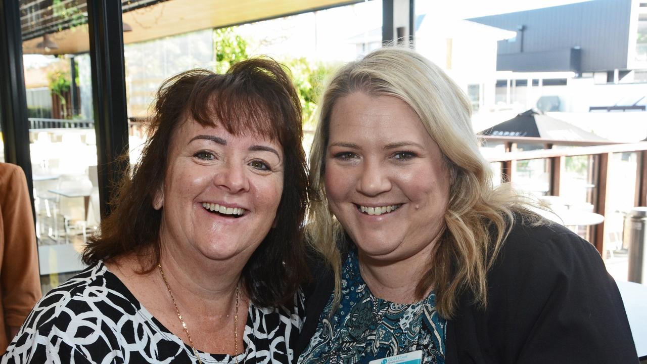 Jo Reed and Kelly Harland at Early Risers Gold Coast Women in Business breakfast at Edgewater Dining, Isle of Capri. Pic: Regina King