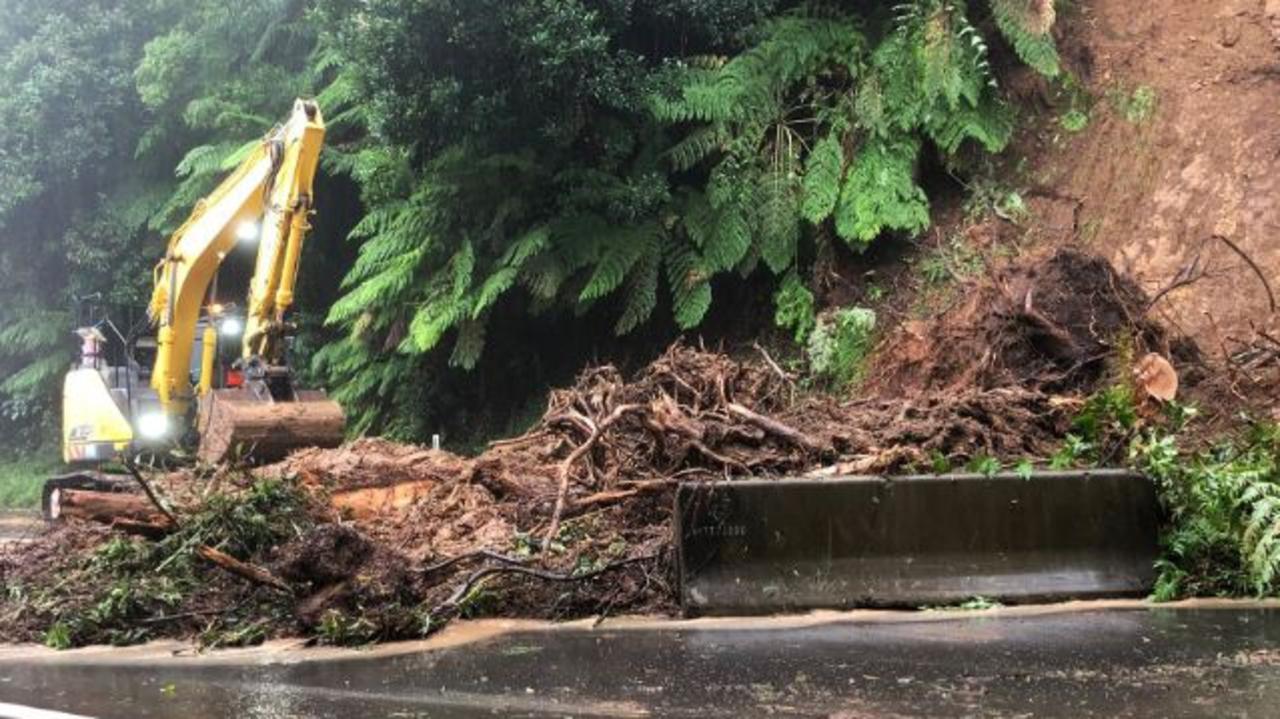 The landslip has closed one lane of Moss Vale Rd for nearly two years.