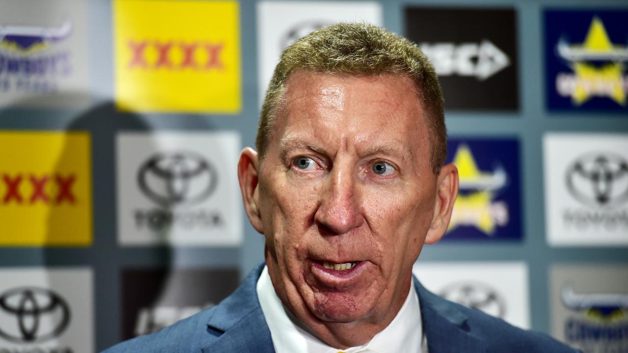 North Queensland Cowboys 2020 season launch at Townsville Entertainment Centre. Peter Parr speaks to media. Picture: Alix Sweeney