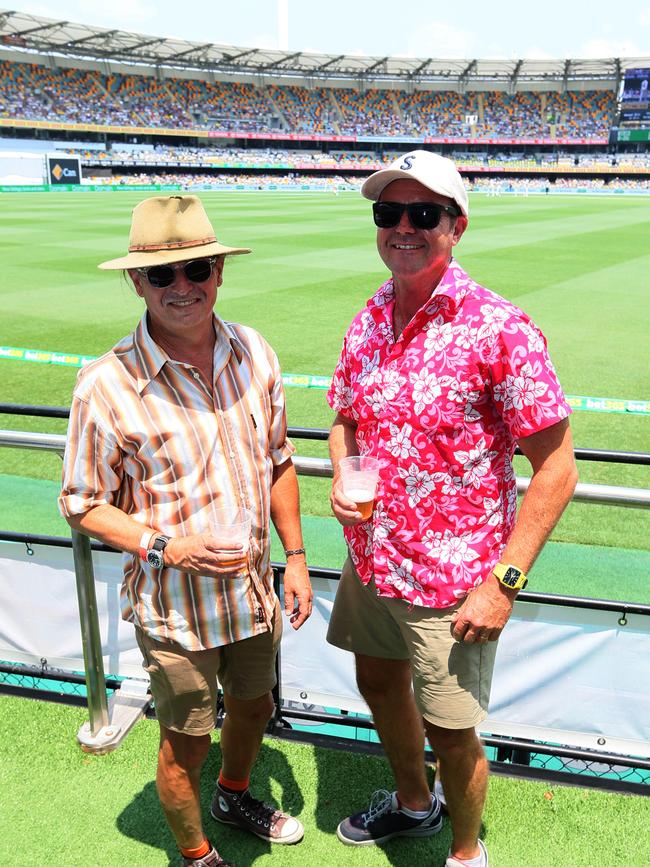 Socials at First Test, Australia v Pakistan at the Gabba. John Gomersall and Ivor Biggen Thursday 21st November 2019 (AAP Image - Richard Waugh