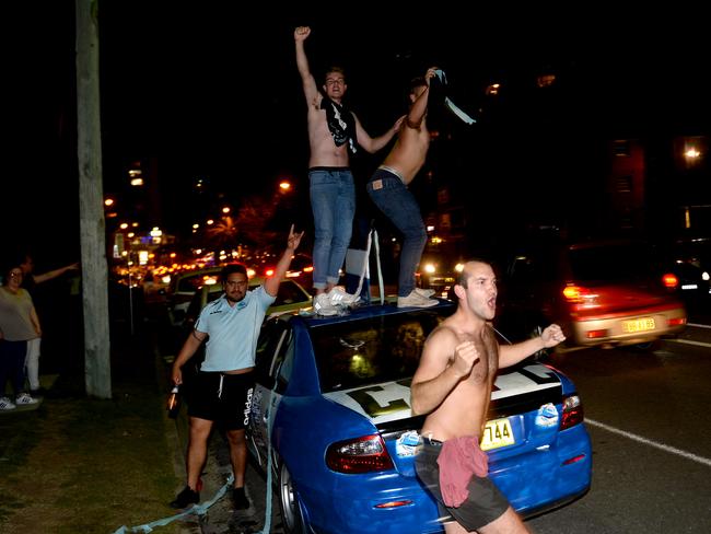 Supporters celebrate in the Shire overnight. Picture: Jeremy Piper