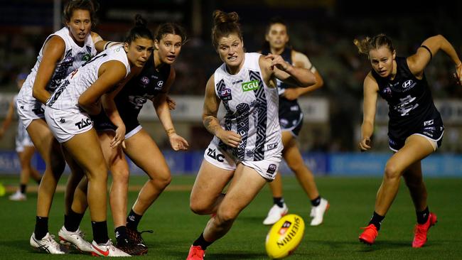 The Magpies and Blues will face-off in round of the 2022 AFLW season. Picture: Daniel Pockett/AFL Photos