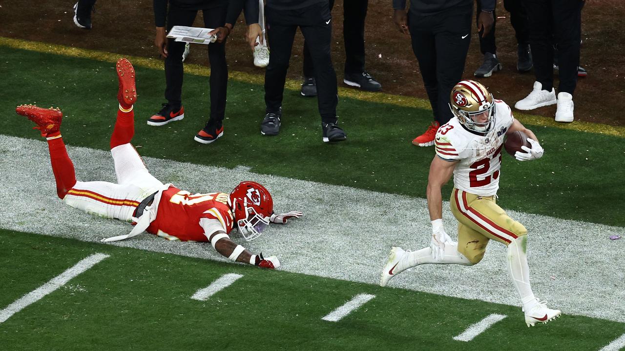 Christian McCaffrey was superb in overtime. Photo: Tim Nwachukwu/Getty Images/AFP.