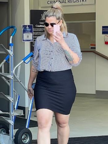 Karlla Garling leaves the Darwin Local Court on Wednesday.