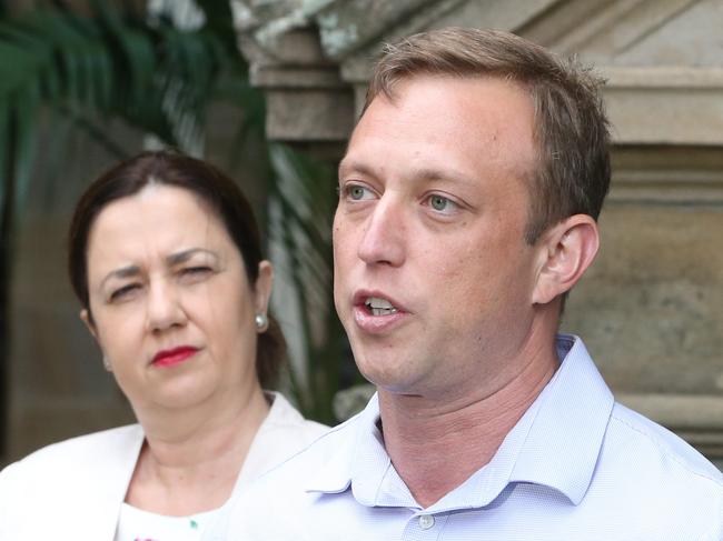 Premier Annastacia Palaszczuk held a media conference about Coronavirus at Parliament House this afternoon.Dr Steven Miles MP and Minister for Health also spoke to media.15th March 2020 Brisbane AAP Image/Richard Gosling