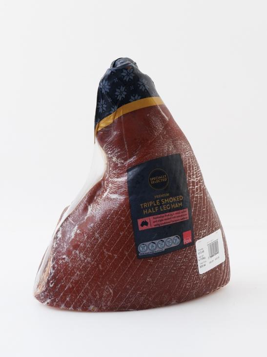 Aldi specially selected premium triple smoked half leg ham was in second place. Picture: Choice