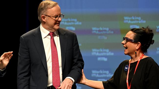 Prime Minister Anthony Albanese and Indigenous Australians Minister Linda Burney campaigned together for the Voice in Brisbane this month. Picture: Dan Peled / NCA NewsWire