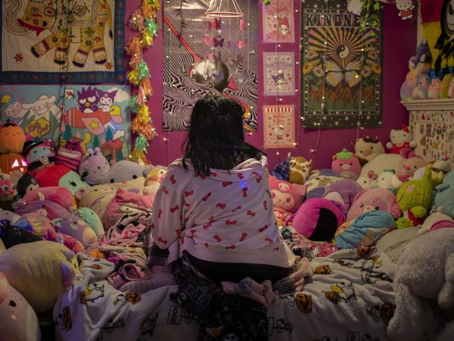 Heidi Lawrence's daughter poses for a portrait in her room on Saturday, Nov. 9, 2024 at her home in Longmont, Colorado. CREDIT: Rachel Woolf for The Wall Street Journal