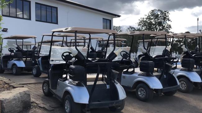 New electric golf buggies at the Meadowbrook Golf Club.