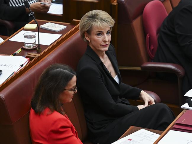 Senator Michaelia Cash during Question Time in the Senate at Parliament House in Canberra. Picture: NCA NewsWire / Martin Ollman