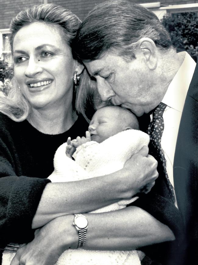 The couple with their baby girl in 1988 Picture: Geoff Henderson